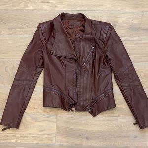 Blank NYC SZ SM dk brown Moto Jacket-Faux Leather